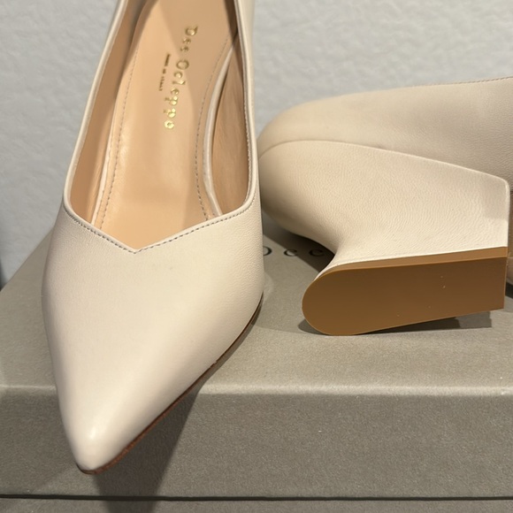 Ivory Leather Dee Ocleppo Wedge Pumps Size 6 - Picture 9 of 12